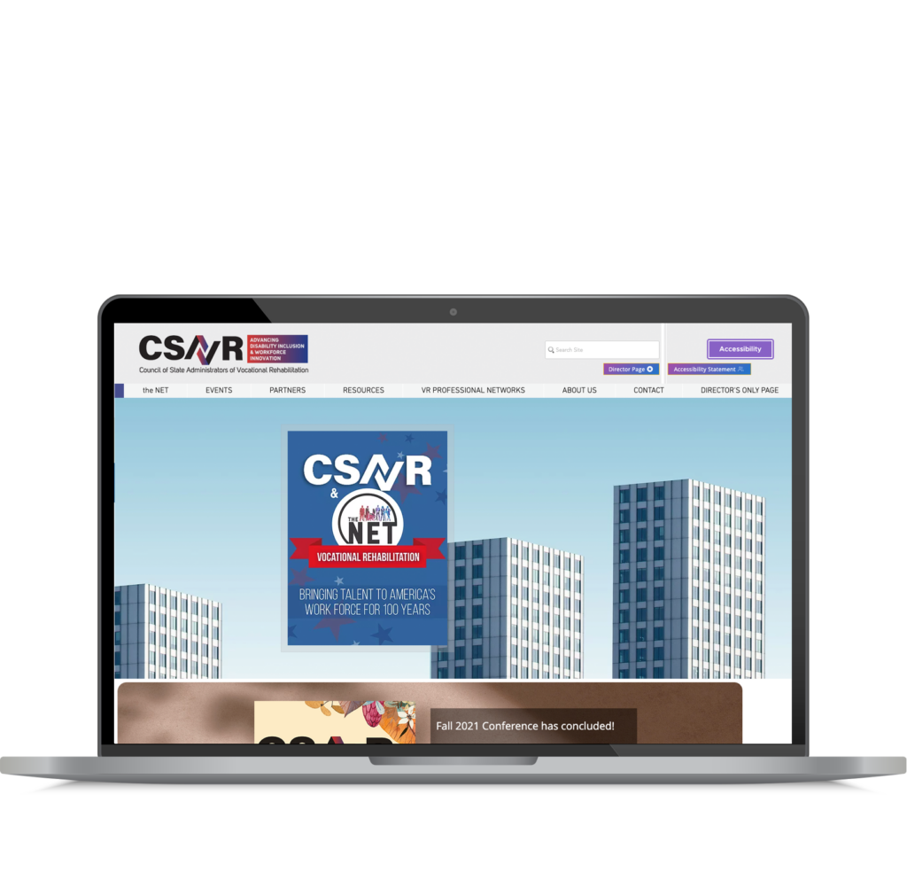 CSAVR homepage displayed on laptop monitor