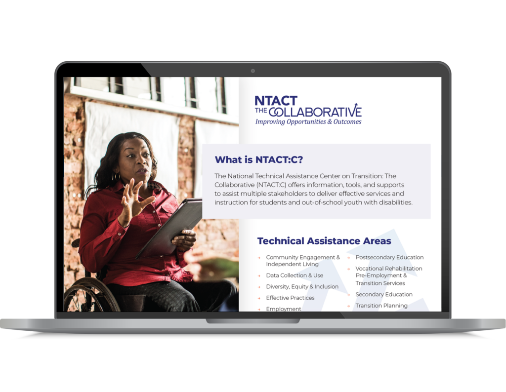 NTACT:C Digital Brochure displayed on laptop monitor