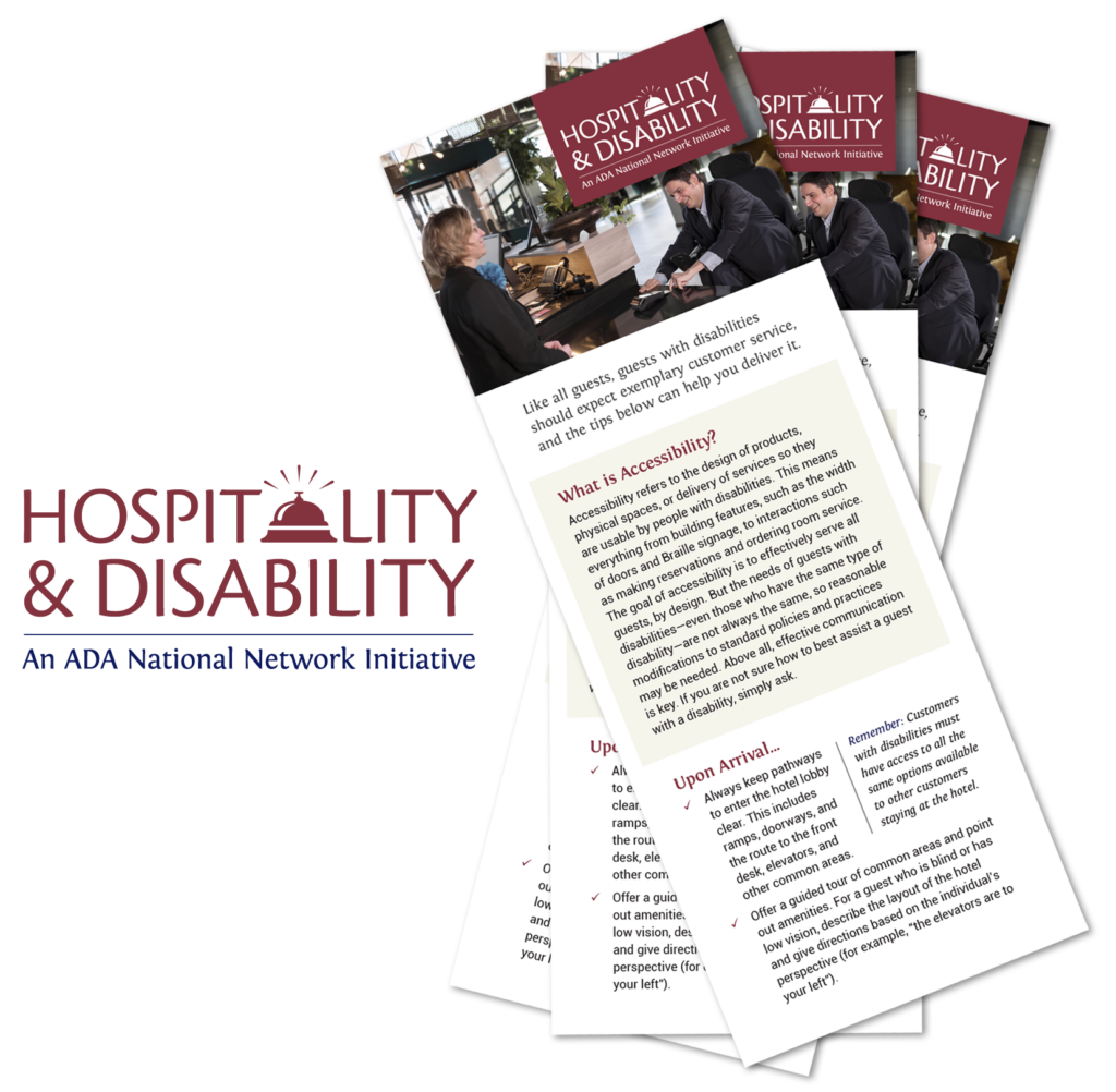 ADA Hospitality logo next to a stack of ADA Hospitality TipSheets